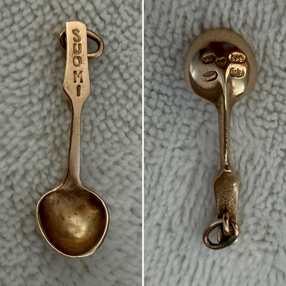 Vintage 14k Gold 585 Suomi Finland Spoon Charm